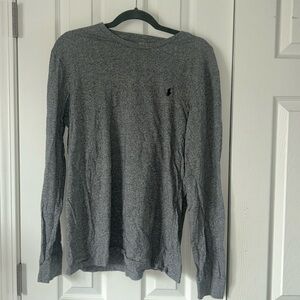 Ralph Lauren polo long sleeve men’s Heather Gray shirt hundred percent cotton